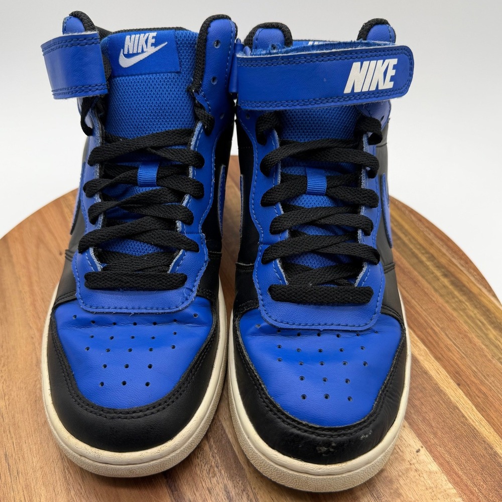 Nike Court Borough Mid 2 Size 6 1/2Y Hyper Royal Black Sneakers 0616